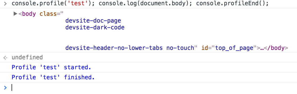 console.profile